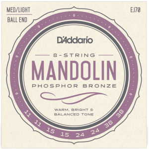 D'addario EJ70 PB Mandolin (.11-.38) Medium/Light - Ball End