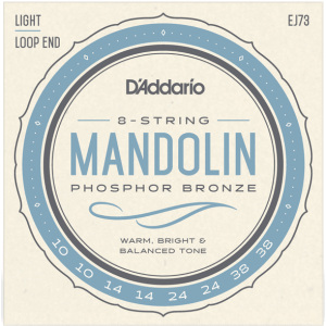 D'addario EJ73 PB Mandolin (.10-.38) Light - Loop End