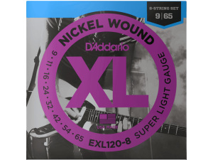 D'addario EXL120-8 Nickel 8 String (.09-.65) Regular Light