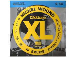 D'addario EXL125 Nickel (.09-.46) Super Light Top/Regular Bottom