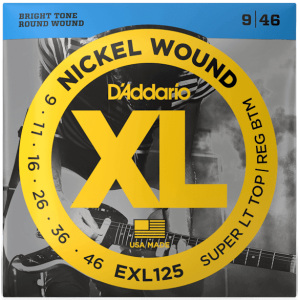D'addario EXL125 Nickel (.09-.46) Super Light Top/Regular Bottom