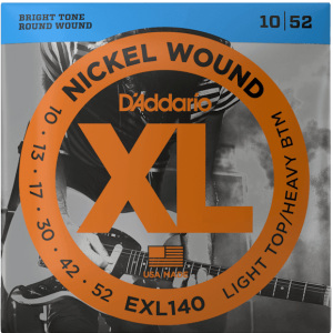 D'addario EXL140 Nickel (.10-.52) Light Top/Heavy Bottom