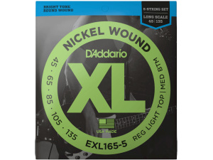 D'addario EXL165-5 Nickel (.45-.135) Custom light 5 String - Long Scale