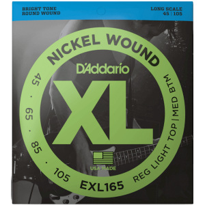 D'addario EXL165 Nickel (.45-.105) Custom Light - Long Scale