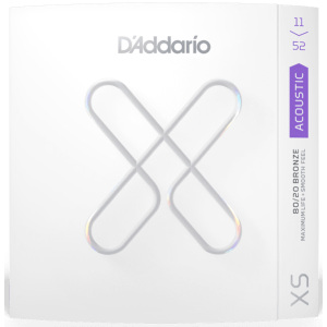 D'addario XS 11-52 Custom Light 80/20 Bronze Coated Acoustic Guitar Strings