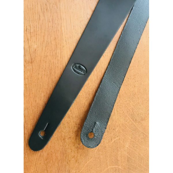 Liam's Adjustable Leather Guitar Strap - Black - Image 3