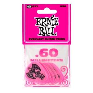 Ernie Ball 60mm Pink Everlast Picks - Pack of 12