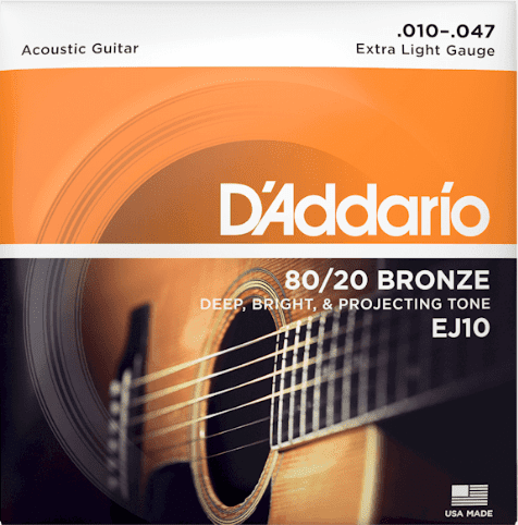 D'addario EJ10 80/20 (.10-.47) Acoustic Extra Light