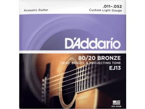 D'addario EJ13 80/20 (.11-.52) Acoustic Custom Light