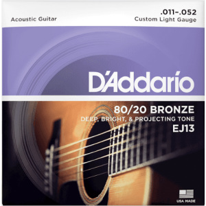 D'addario EJ13 80/20 (.11-.52) Acoustic Custom Light