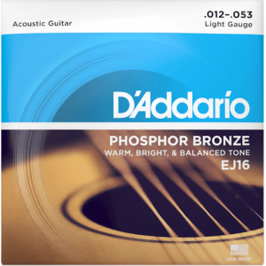 D'addario EJ16 Phosphor Bronze (.12-.53) Acoustic Light