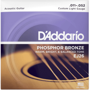 D'addario EJ26 Phosphor Bronze (.11-.52) Acoustic Custom Light