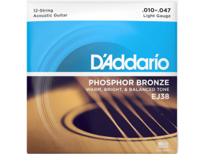 D'addario EJ38 12 String Set Phosphor Bronze .10-.47