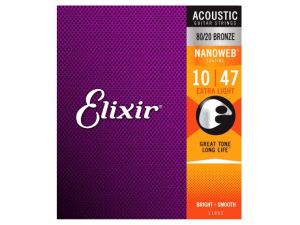 Elixir Extra Light (.10-.47) 80/20 Bronze w/NANOWEB Coating