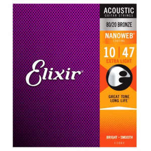 Elixir Extra Light (.10-.47) 80/20 Bronze w/NANOWEB Coating