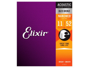 Elixir Custom Light (.11-.52) 80/20 Bronze w/NANOWEB Coating