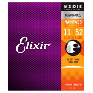 Elixir Custom Light (.11-.52) 80/20 Bronze w/NANOWEB Coating