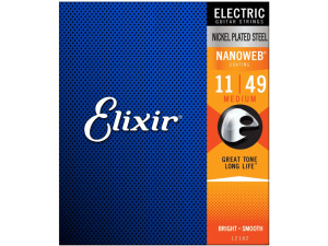 Elixir Electric Medium (.11-.49) Nickel Plated Steel w/NANOWEB Coating