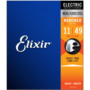 Elixir Electric Medium (.11-.49) Nickel Plated Steel w/NANOWEB Coating