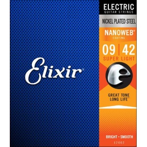 Elixir Electric Super Light (.009-.42) Nickel Plated Steel w/NANOWEB Coating