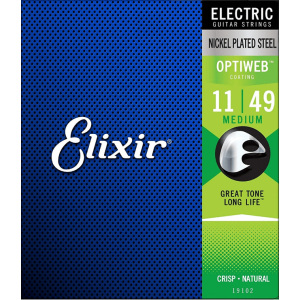 Elixir Electric Medium (.11-.49) Nickel Plated Steel w/OPTIWEB Coating