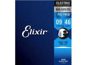 Elixir Electric Custom Light (.009-.46) Nickel Plated Steel w/POLYWEB Coating