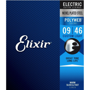 Elixir Electric Custom Light (.009-.46) Nickel Plated Steel w/POLYWEB Coating