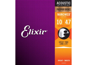 Elixir Extra Light (.10-.47) Acoustic Phosphor Bronze w/NANOWEB Coating