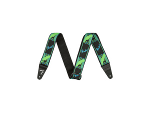 Fender Neon Monogrammed Guitar Strap - Green/Blue