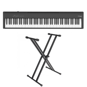 Roland FP-30X BK Digital/Stage Piano + Double Braced Keyboard Stand