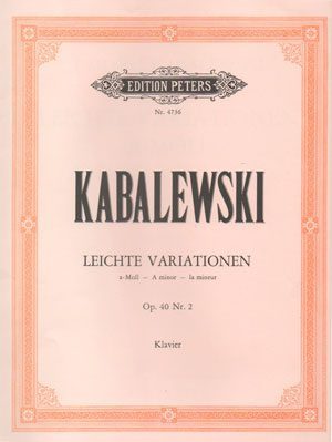 Kabalevsky / Kabalewski - Leichte Variationen / Easy Variations in A minor Op. 40, No. 2 for Piano.
