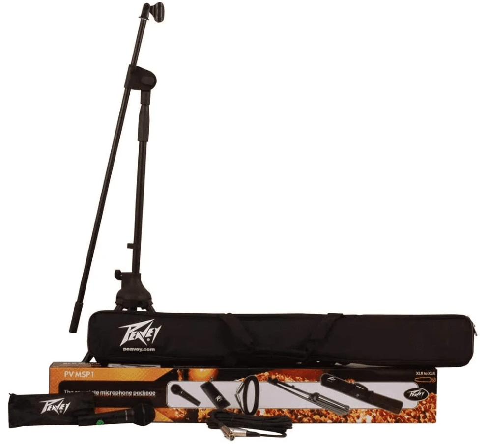 Peavey PV®-MSP1 1/4 Dynamic Cardioid Microphone with Stand + Accessories