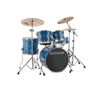 Ludwig Element Evolution 20" 5-Pc Drum Kit w/Cymbals - Blue Sparkle