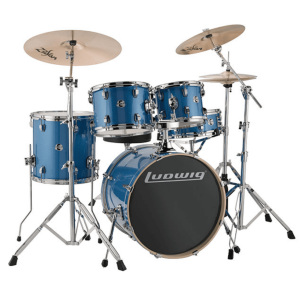 Ludwig Element Evolution 20" 5-Pc Drum Kit w/Cymbals - Blue Sparkle