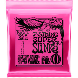 Ernie Ball Super Slinky 7-String Nickel Wound Electric Guitar Strings - 9-52