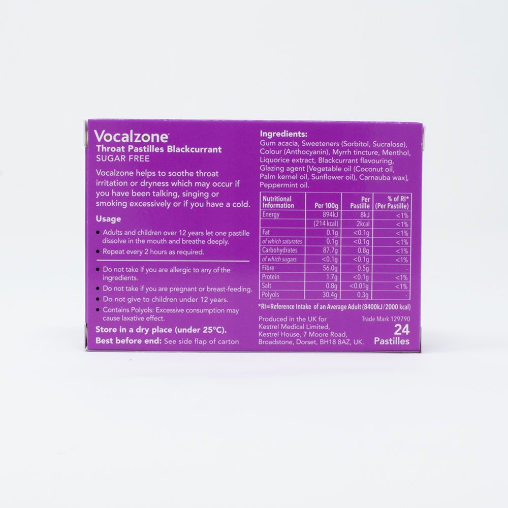 Vocalzone Throat Pastilles - Blackcurrant - Image 3