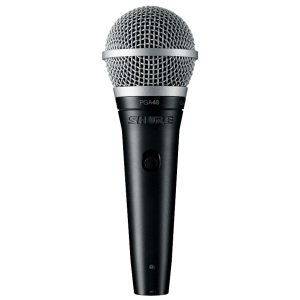 Shure PGA48 Vocal Microphone w/Stand + XLR-Jack Cable