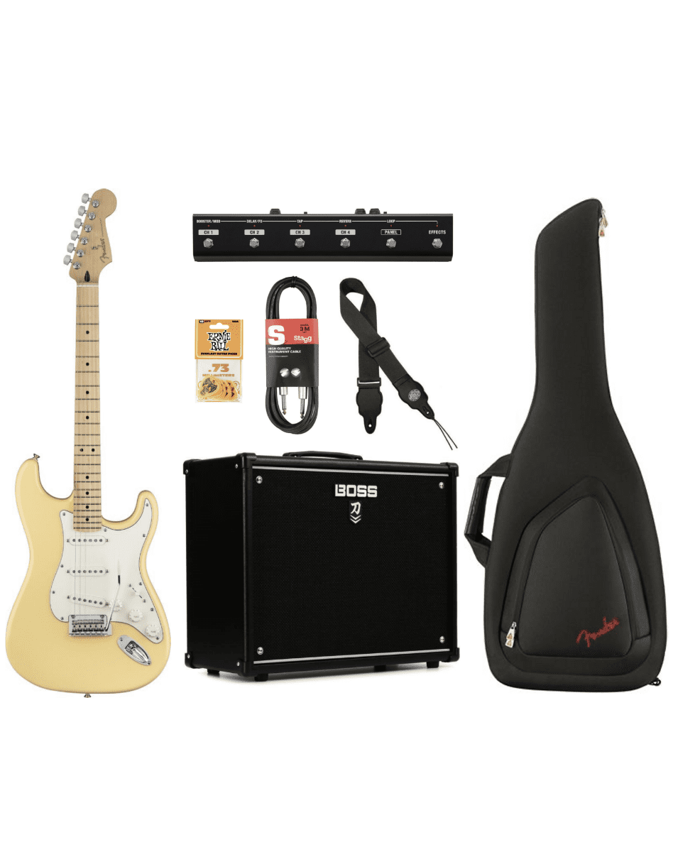 Fender Player Stratocaster MN BCR/BOSS KTN100 Complete Pack w/GAFC