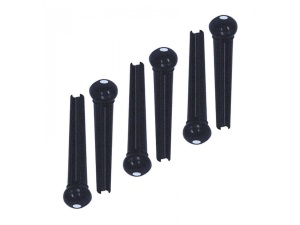 Guitar Tech Bridge Pins Set of 6 - Black w/White Dot