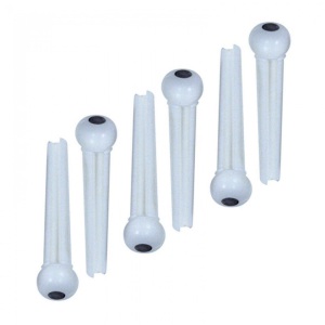 Guitar Tech Bridge Pins Set of 6 - White w/Black Dot