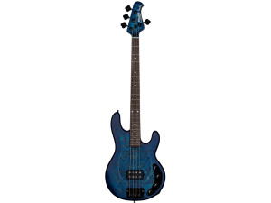 Sterling by Music Man Stingray Ray34PB - Poplar Burl - RW - Neptune Blue Satin
