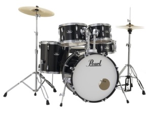 Pearl Roadshow Fusion Drum Kit w/Sabian Cymbals RS505C/C31- Jet Black