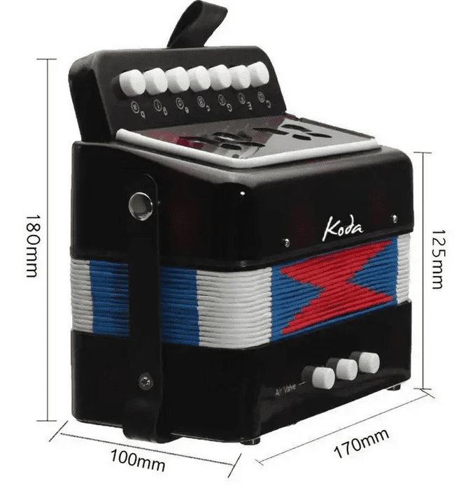 Koda 7 Button Childrens Accordion HC103A-Red - Image 6