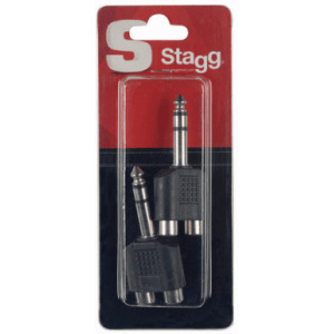 Stagg 2x Double female RCA/male stereo phone-plug adaptor