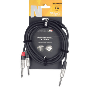 Stagg Pro 3M Stereo Y-Cable Jack/Jack (M/M) Stereo/Mono