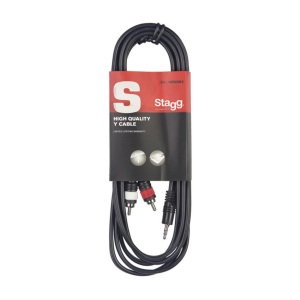 Stagg 3M Stereo Y-Cable Minijack/RCA (M/M) Stereo/Mono