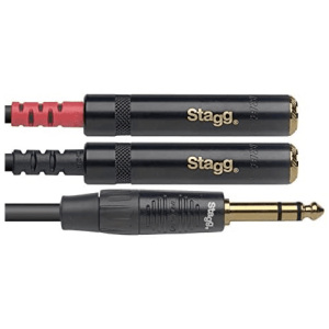 Stagg Pro Y Adaptor Cable Stereo 1/4 Jack Male/2 x Mono 1/4 Jack Female