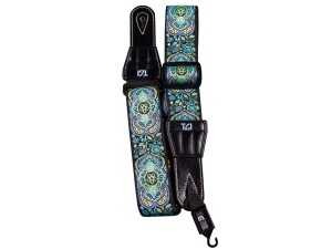 TGI Guitar Strap Woven Cotton Persian Stitch - Purple + Yellow