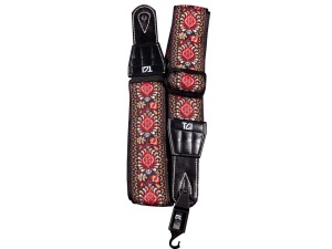 TGI Guitar Strap Woven Cotton Persian Stitch - Red