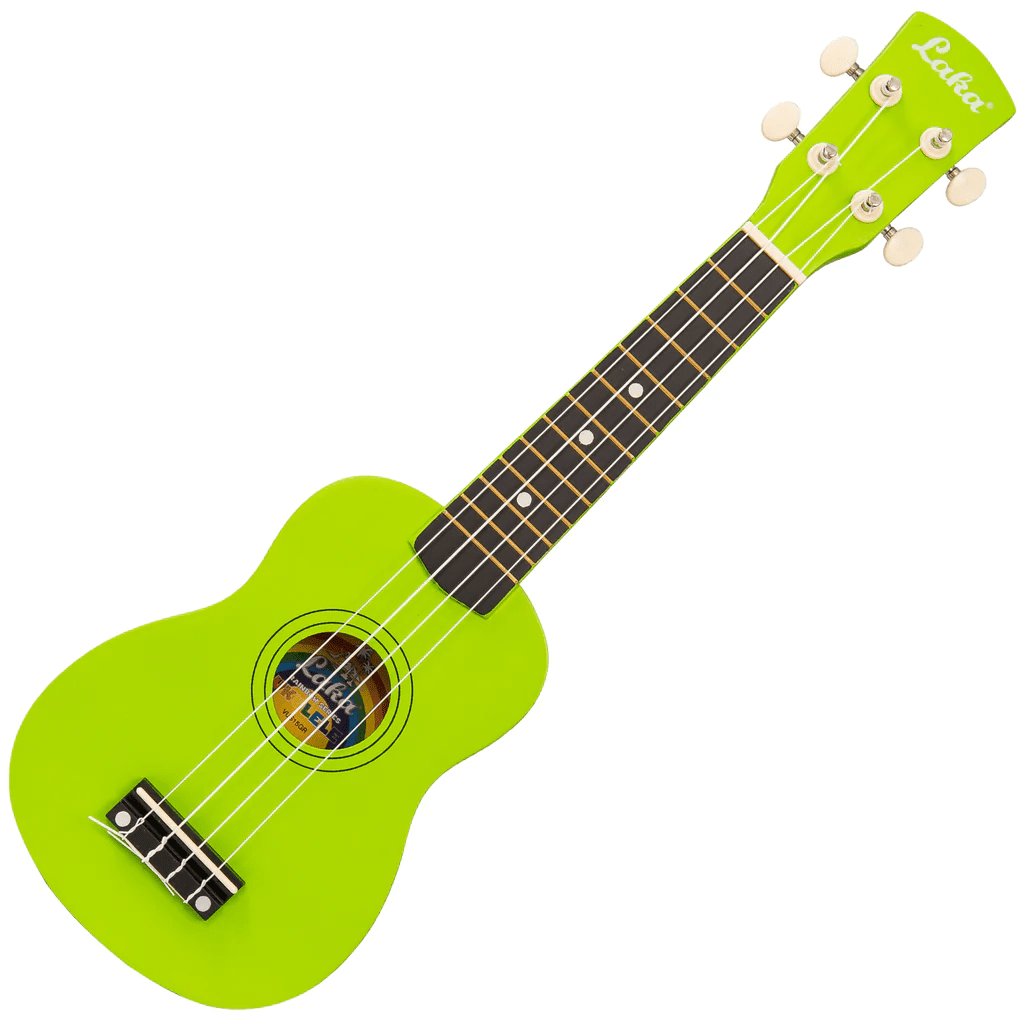 LAKA Rainbow Series Soprano Ukulele & Carry Bag - Green - Image 3